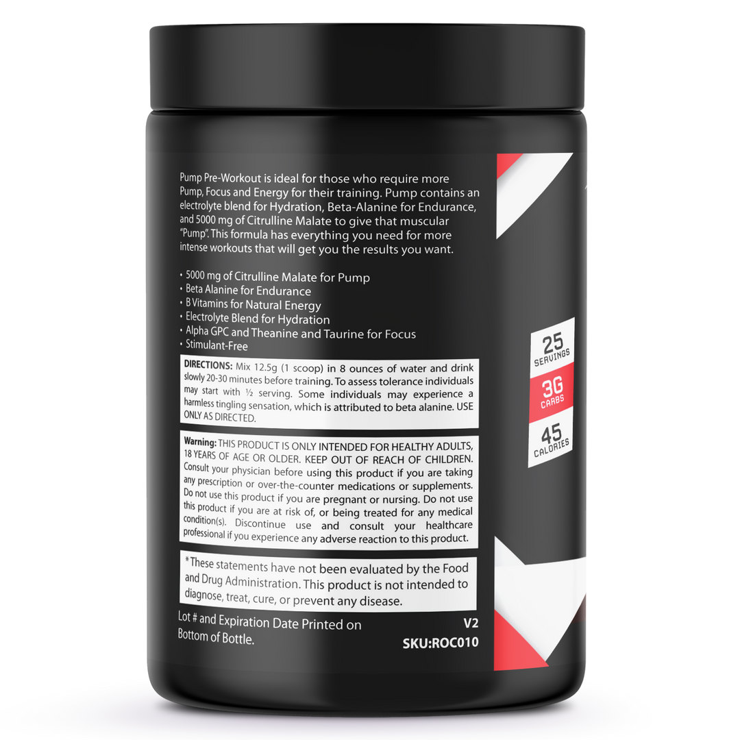 Pump Non-Stim Pre-Workout Cherry Blast 312g w/ Natural Flavor