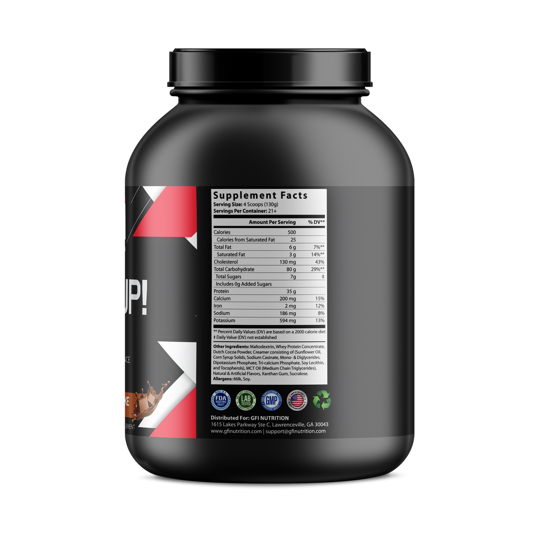 6lb Bulk Up! Mass Gainer Chocolate Milkshake w/Low Sugar