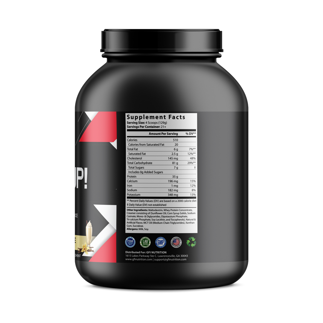 6lb Bulk Up! Mass Gainer Vanilla Milkshake w/Low Sugar