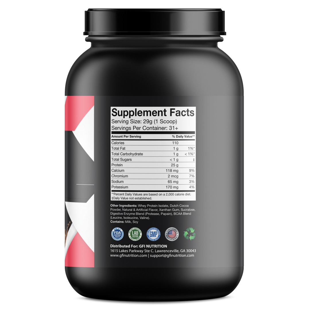 2lb 100% Whey Isolate Chocolate – 31 serv.