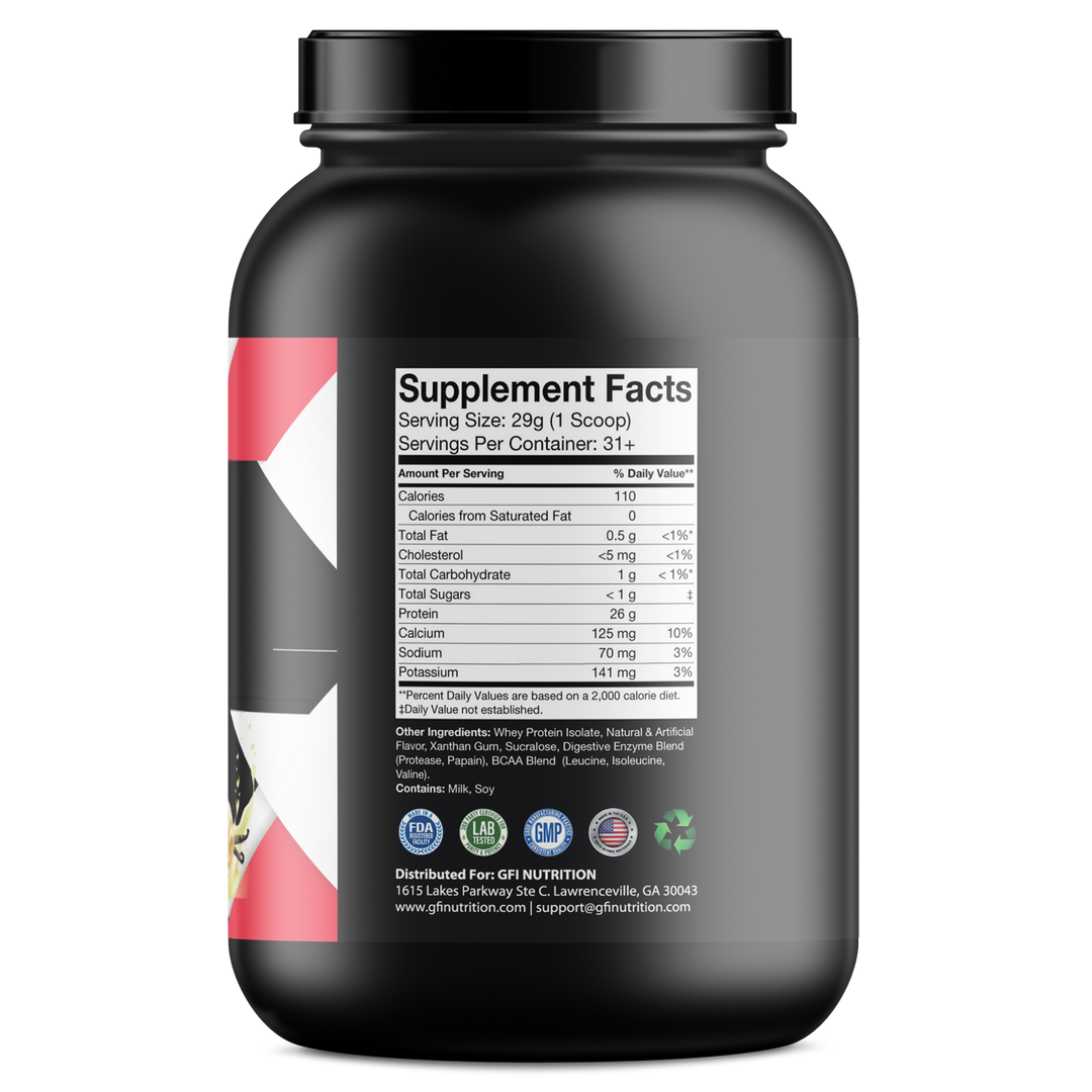 2lb 100% Whey Isolate Vanilla – 30 servings