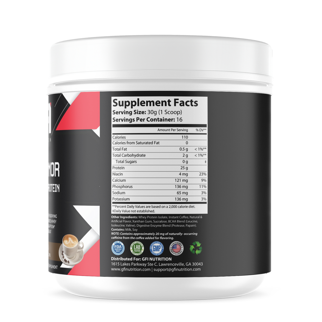 1lb 100% Whey Armor Isolate Protein Cappuccino